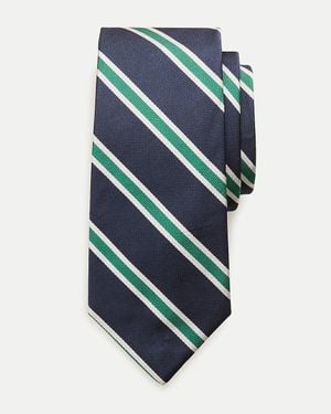 J.Crew English Silk Striped Tie - Blue