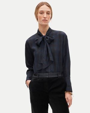 J.Crew Bow Button-Up Shirt - Blue