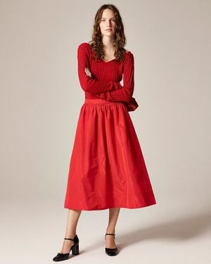 J.Crew Midi Ball Skirt - Red
