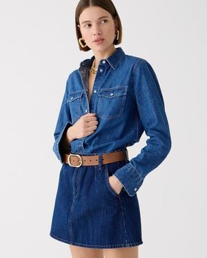 J.Crew Tall Wren Slim Western Shirt - Blue