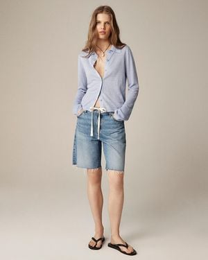 J.Crew Collared Button-Up Sweater - Purple