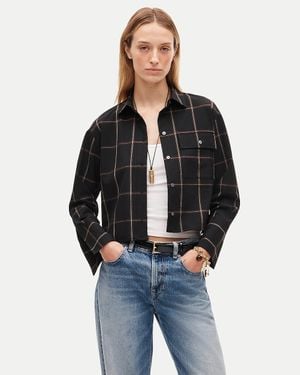J.Crew Esme Cropped Button-Up Shirt - Blue