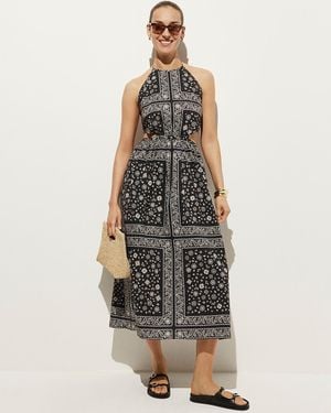 J.Crew Side-Cutout Halter Dress - White