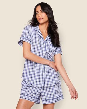 J.Crew Petite Plume Twill Short Set - Blue