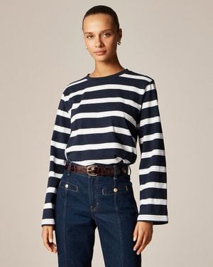 J.Crew Boyfriend Jersey Relaxed Long-Sleeve T-Shirt - Blue
