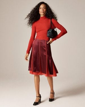 J.Crew Paneled Midi Slip Skirt - Red