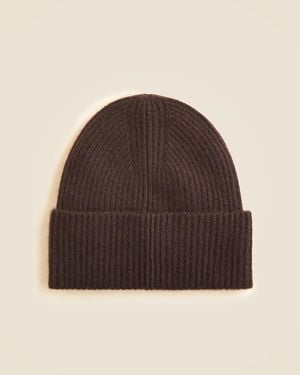 J.Crew Ribbed Cashmere Beanie - Brown
