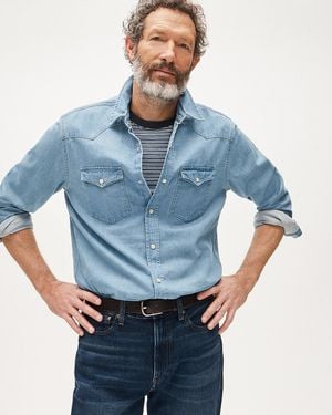 J.Crew Midweight Denim Western Shirt - Blue