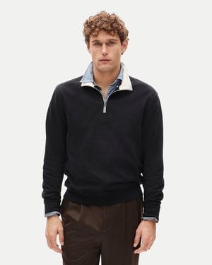 J.Crew Quarter-Zip Rugby Shirt - Black