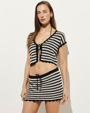 J.Crew Scallop-Trim Tie-Front Crochet Top - Multicolor