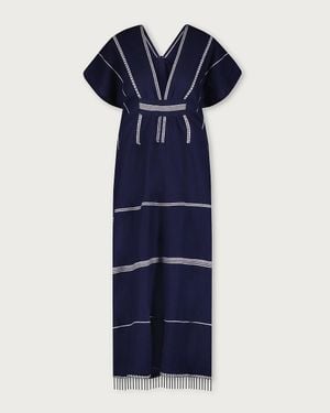 J.Crew Lemlem Gasira V-Neck Caftan - Blue