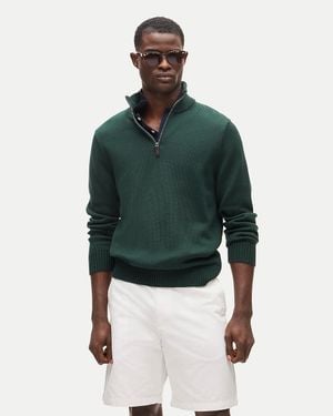 J.Crew Heritage Cotton Quarter-Zip Sweater - Green