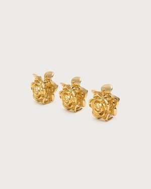 J.Crew Mini Rose Claw Clips Three-Pack - Metallic