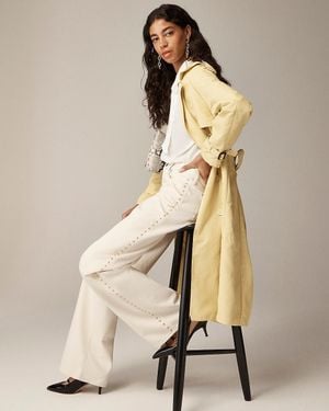 J.Crew Studded Lower-Rise Wide-Leg Jean - Natural