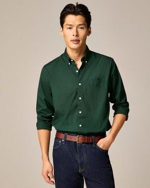 J.Crew Slim Untucked Secret Wash Cotton Poplin Shirt - Green