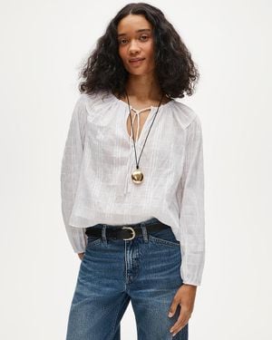 J.Crew Tie-Front Popover Top - White