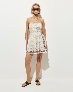 J.Crew Smocked Mini Dress - Natural