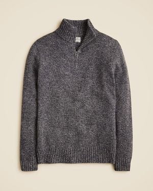 J.Crew Rugged Merino Wool-Blend Marled Half-Zip Sweater - Gray