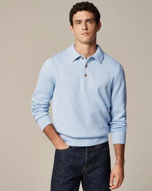 J.Crew Heritage Cotton Sweater-Polo - Blue