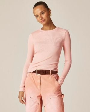J.Crew Perfect Rib Long-Sleeve T-Shirt - Pink