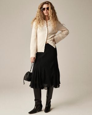 J.Crew Gwyneth Flounce-Hem Slip Skirt - Black