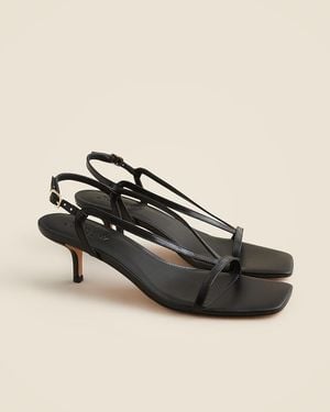 J.Crew Krista Slingback Kitten-Heel Sandals - Black
