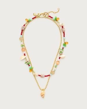 J.Crew Beaded Shell Necklaces Set-Of-Two - White