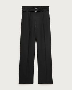 J.Crew Petite Wide-Leg Belted Pant - Black