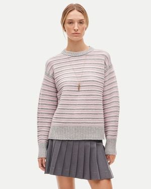 J.Crew Oversized Cashmere Crewneck Sweater - Gray
