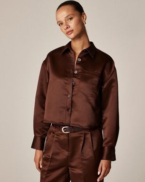J.Crew Étienne Cropped Button-Up Shirt - Brown
