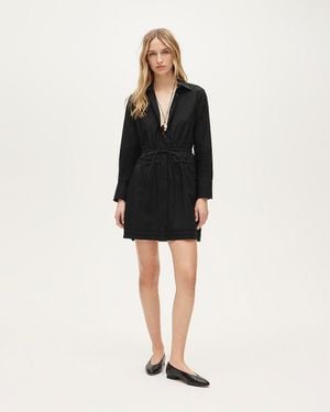 J.Crew Elena Mini Shirt-Dress - Black