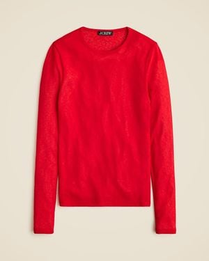 J.Crew Sheer Long-Sleeve Top - Red