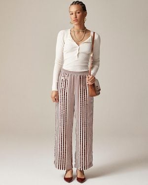 J.Crew Collection Cropped Stratus Pant With Sequins - Natural