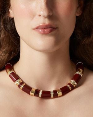 J.Crew Handcut Stone Necklace - Brown