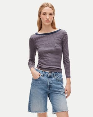 J.Crew Perfect-Fit Three-Quarter Sleeve T-Shirt - Blue
