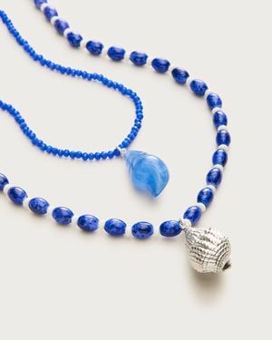 J.Crew Shell Pendant Necklaces Set-Of-Two - Blue