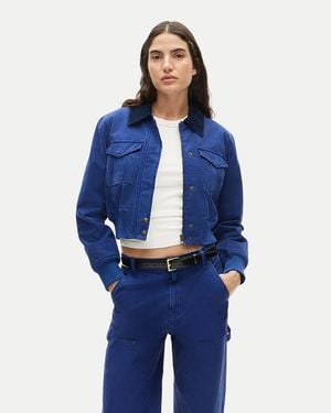 J.Crew Cropped Bomber Jacket - Blue