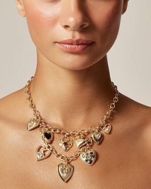 J.Crew Layered Heart Charm Necklace - Brown