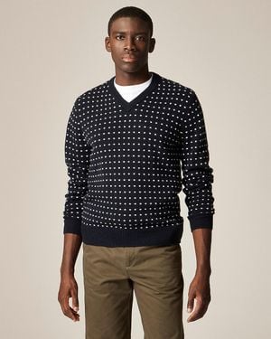 J.Crew Relaxed Midweight Cashmere V-Neck Sweater - Blue