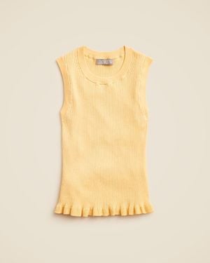 J.Crew Ruffle-Trim Shell Tank Top - Yellow