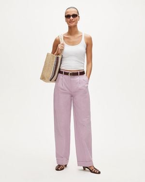 J.Crew Petite Wide-Leg Pleated Pant - Pink
