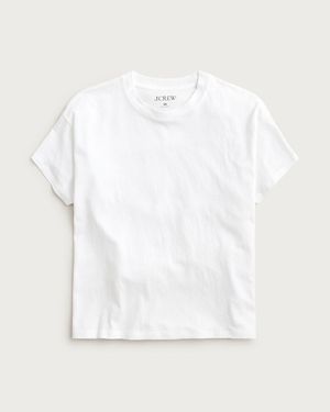 J.Crew Feather Jersey Cropped T-Shirt - White