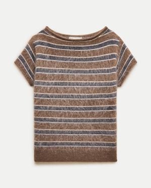 J.Crew Brushed Cashmere Boatneck Sweater - Gray