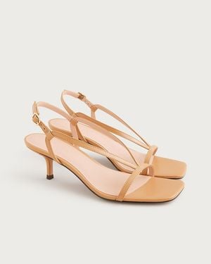 J.Crew Krista Slingback Kitten-Heel Sandals - Natural