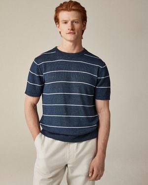 J.Crew Short-Sleeve Linen Sweater - Blue