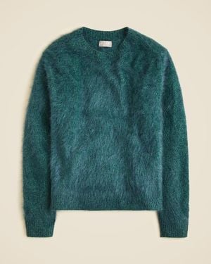 J.Crew Brushed Cashmere Marled Relaxed Crewneck Sweater - Green