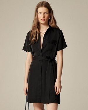 J.Crew Mini Satin Shirtdress - Black