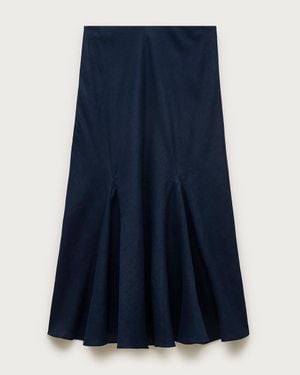 J.Crew Tall Gwyneth Flounce-Hem Slip Skirt - Blue