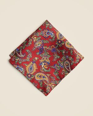 J.Crew English Silk Twill Pocket Square - Red