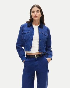 J.Crew Cropped Bomber Jacket - Blue